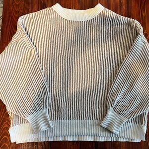Aerie Cream and Tan Knit Sweater